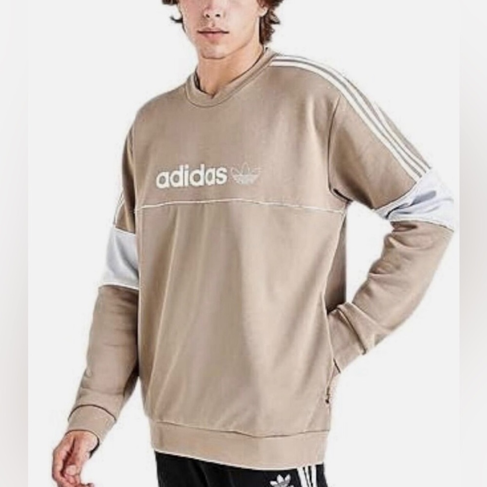 ADIDAS Originals Trefoil Crew Khaki ZX Itasca Logo Sweatshirt Men’s Size Medium - Picture 2 of 10